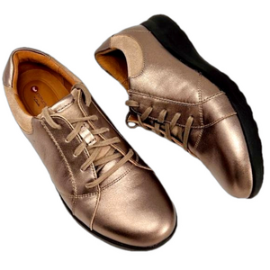 Clarks Unstructured Metallic Lace Up Tie Woman Lady Walking Shoe All Day Comfort